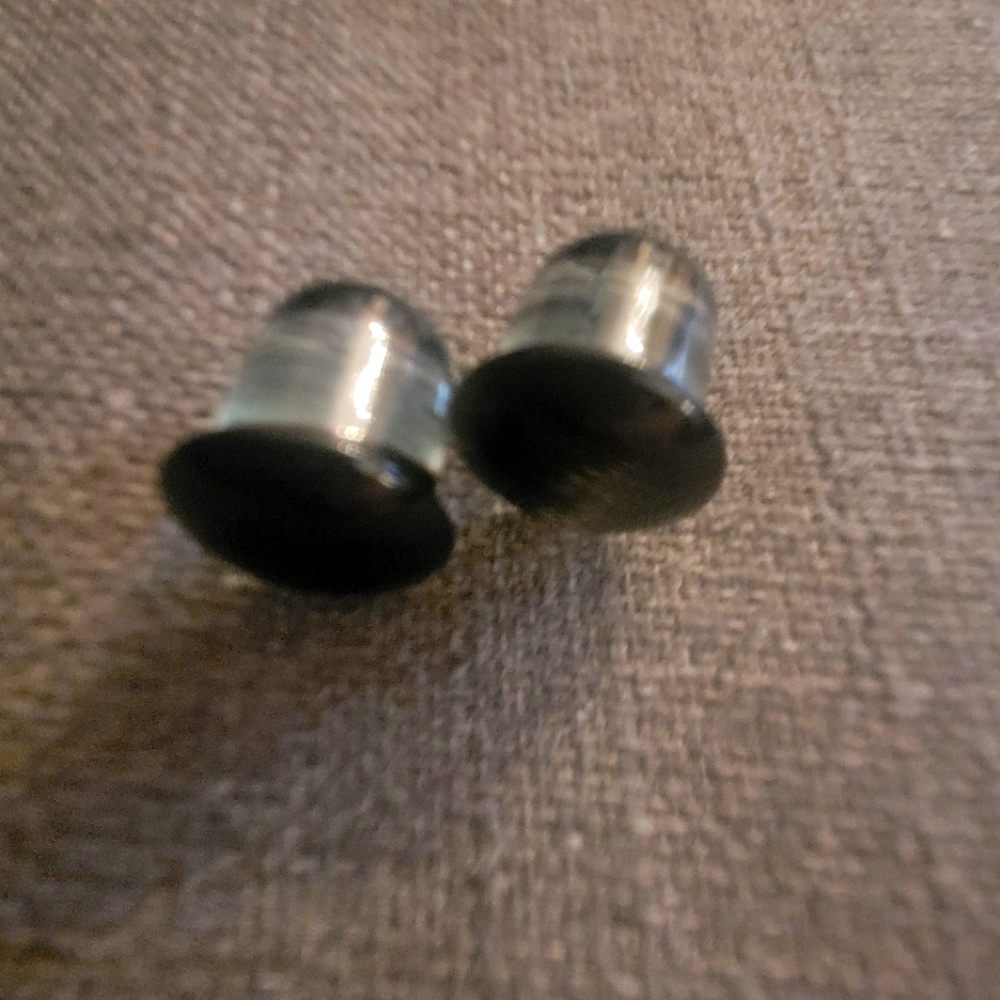 1/2" Black Glass Ear Gauges
